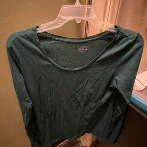 LOFT Women's Deep Green Long Sleeve Top
